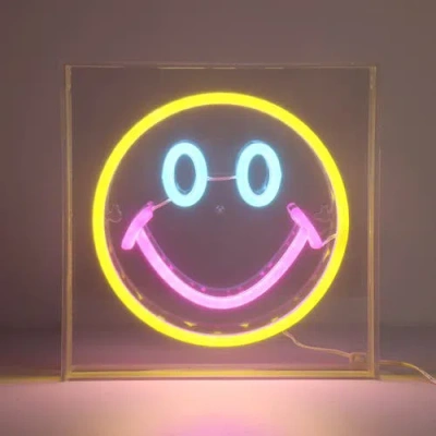 Trend Tech Acrylic Frame Desk Top/ Wall Neon Sign In Smiley Face
