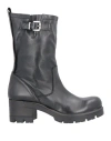 Trend Woman Ankle Boots Black Size 8 Leather In Black