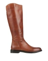 Trend Woman Boot Tan Size 7 Calfskin In Brown