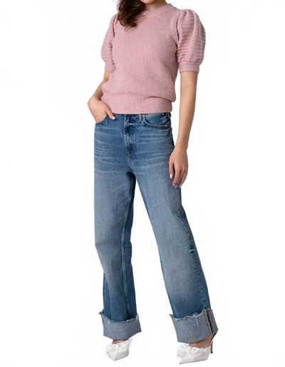 Trend:notes Lindsey Puffer Sleeve Top In Pink