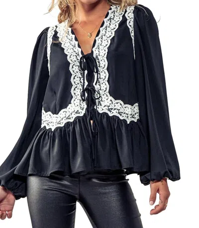 Trend:notes Material Girl Sheer Babydoll Blouse In Stone In White