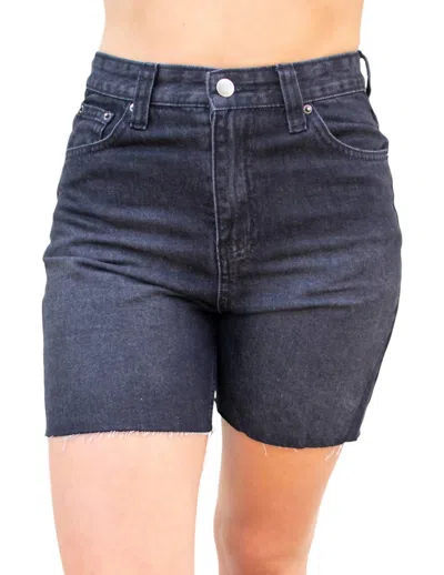 Trend:notes Summertime Denim Thigh Shorts In Black