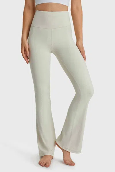 Trendsi Flare Yoga Pants With Elastic Waist Pants In White