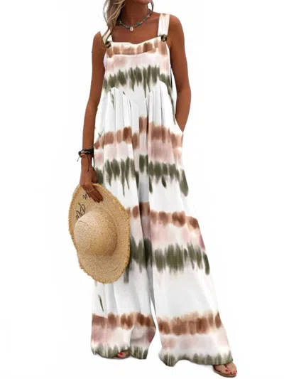Trendsi Full Size Floral Wide-leg Overalls Plus Size In Caramel