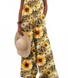 Trendsi Full Size Floral Wide-leg Overalls Plus Size In Yellow