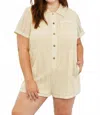 Trendsi Heyson Ready For The Day Crochet Romper In Beige In Neutral