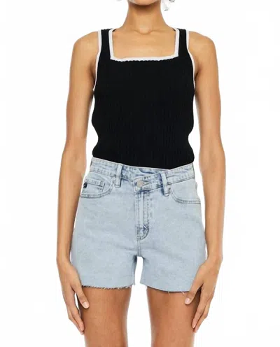 Trendsi High Rise Crossover Shorts In Light Stone In Black