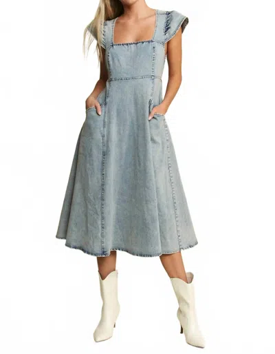Trendsi Jade By Jane Full Size Ruffled Denim Midi Dress Plus Size In Denim Blue