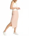 Trendsi Jade By Jane Zebra Print Side Slit Midi Skirt In Mauve In Pink