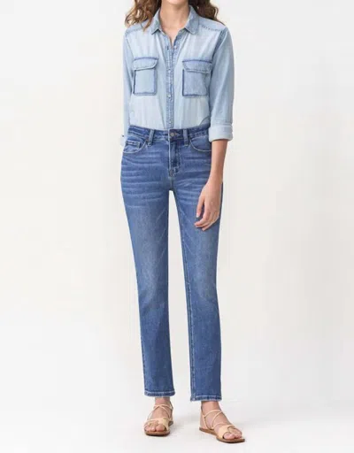 Trendsi Lovervet Full Size Maggie Midrise Slim Ankle Straight Jeans In Medium Wash In Blue