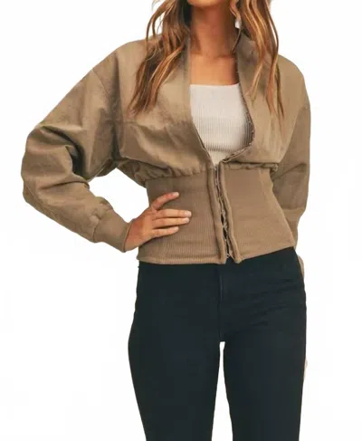 Trendsi Mable Long Sleeve Two Way Jacket In Mocha In Brown