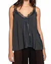 Trendsi Pol Lace Detail V-neck Camisoles In Dark Gray In Gray