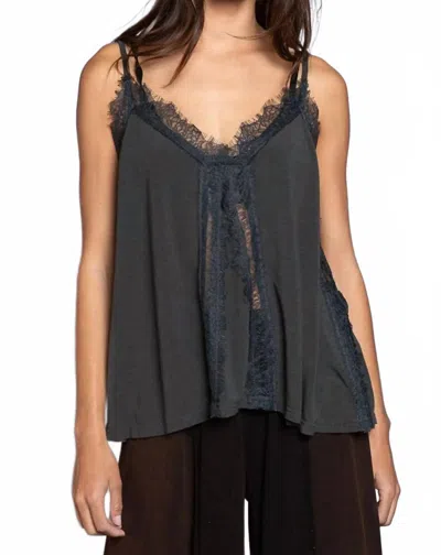 Trendsi Pol Lace Detail V-neck Camisoles In Dark Gray