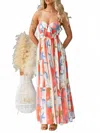 Trendsi Printed Spaghetti Strap Maxi Dress With Pockets In Color In Multi