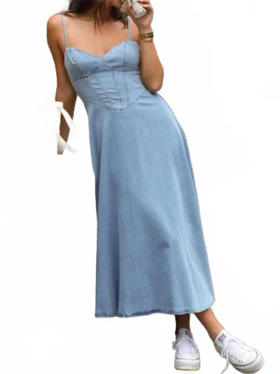 Trendsi Smocked Sweetheart Neck Midi Cami Dress In Light Blue