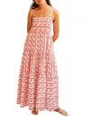 Trendsi Striped Tie-shoulder Tiered Maxi Dress In Multi