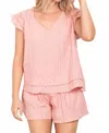 Trendsi Very J Ruffle Cap Sleeve Top & Shorts Set In Blush In Pink
