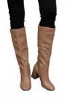 Trendsi Women's East Lion Corp Block Heel Knee High Boots In Mocha