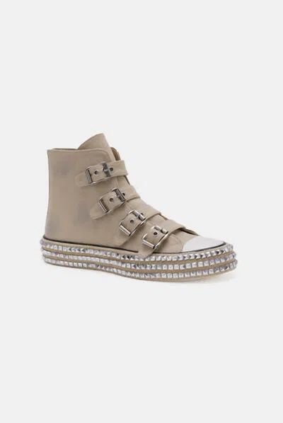Trendsi Women's Multi-buckle Straps Studded Sneakers In Khaki In Green