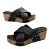 Trendsi Women's Open Toe Wedge Sandals In Black