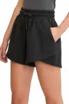 Trendsi Women's Umgee Full Size Drawstring Sweatshorts With Pockets Plus Size In Black In Black