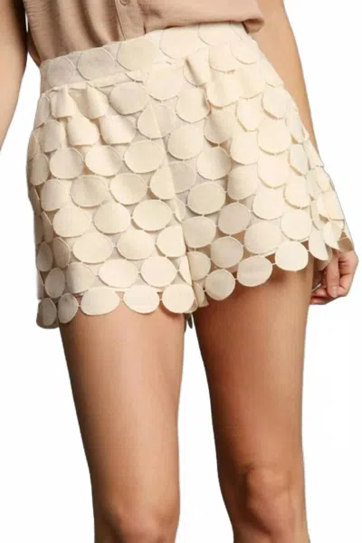 Trendsi Women's Umgee Full Size Polka Dot Lace Shorts Plus Size In Natural In Neutral