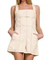 Trendsi Zenana Tie Back Romper In Oatmeal In Neutral