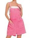 Trendsi Zenana Woven Double Gauze Acid Washed Romper In Fuchsia In Pink