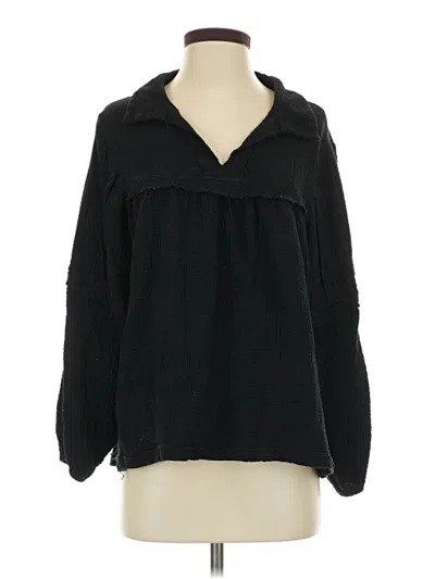 Pre-owned Trendy Queen Long Sleeve Blouse In Black