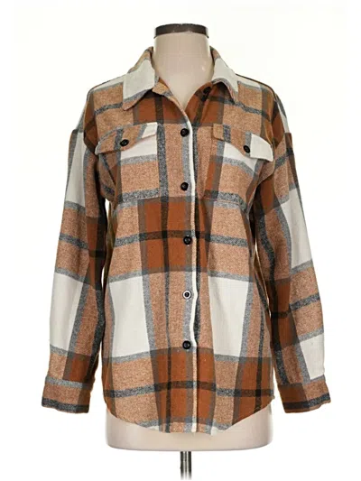 Pre-owned Trendy Queen Long Sleeve Blouse In Brown
