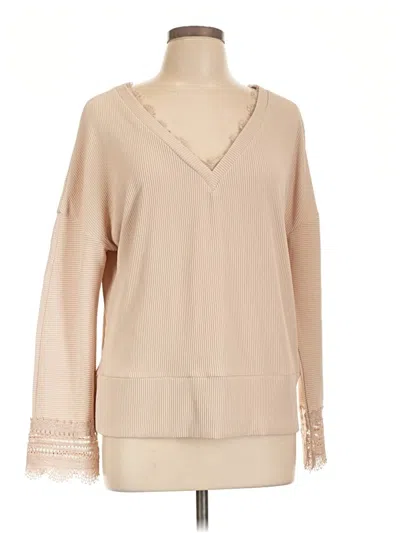 Pre-owned Trendy Queen Long Sleeve Blouse In Tan