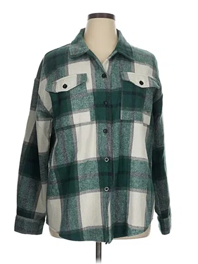 Pre-owned Trendy Queen Long Sleeve Button Down Shirt In Green