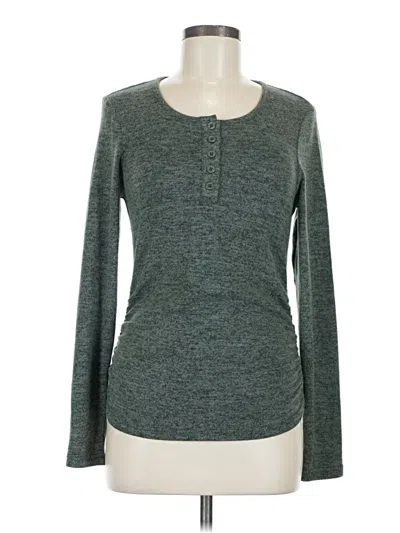Pre-owned Trendy Queen Long Sleeve Henley Shirt In Gray