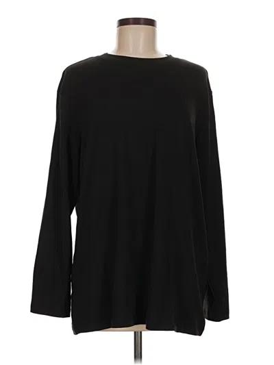 Pre-owned Trendy Queen Long Sleeve Top Black Crew Neck Tops