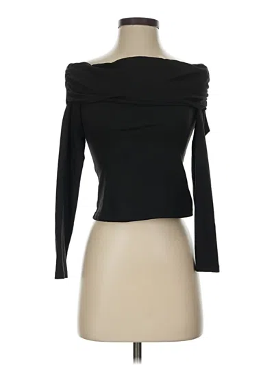 Pre-owned Trendy Queen Long Sleeve Top Black Off The Shoulder Neckline Tops