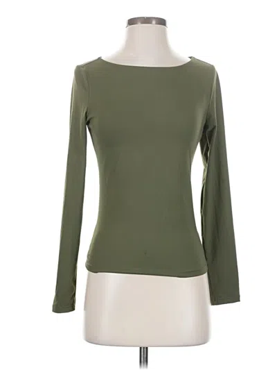 Pre-owned Trendy Queen Long Sleeve Top Green Boatneck Tops