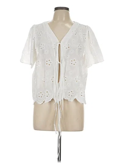 Trendy Queen Short Sleeve Blouse In Ivory