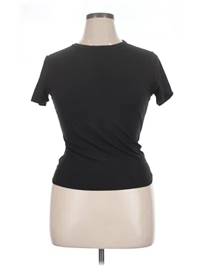Pre-owned Trendy Queen Short Sleeve Top Black Keyhole Neckline Tops