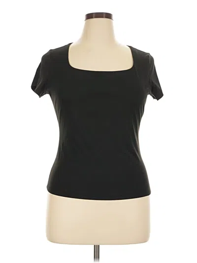 Pre-owned Trendy Queen Short Sleeve Top Black Scoop Neck Tops