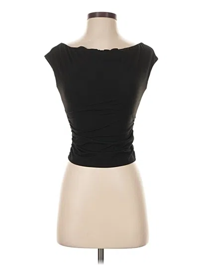 Pre-owned Trendy Queen Short Sleeve Top Black Strapless Neckline Tops