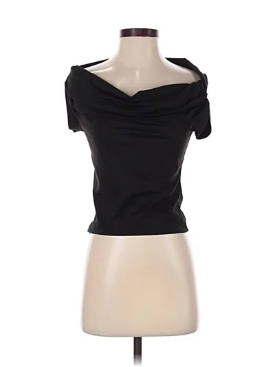 Pre-owned Trendy Queen Short Sleeve Top Black Strapless Neckline Tops