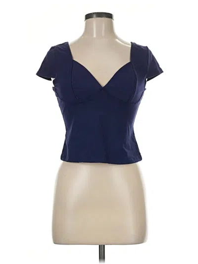 Pre-owned Trendy Queen Short Sleeve Top Blue Sweetheart Neckline Tops