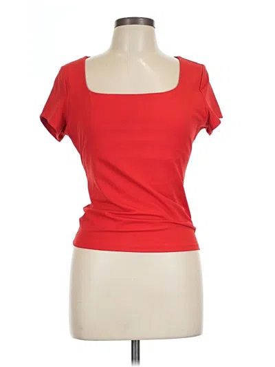 Pre-owned Trendy Queen Short Sleeve Top Red Scoop Neck Tops