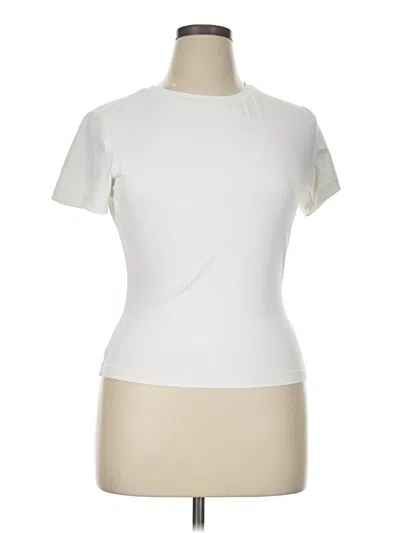 Pre-owned Trendy Queen Short Sleeve Turtleneck In White