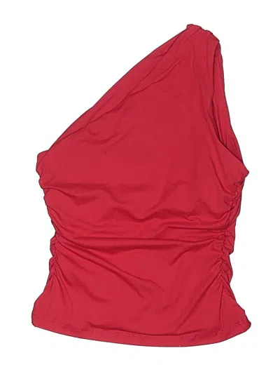 Pre-owned Trendy Queen Sleeveless Top Red One Shoulder Neckline Tops