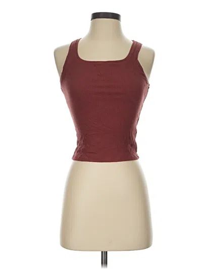 Pre-owned Trendy Queen Tank Top Burgundy Halter Neckline Tops