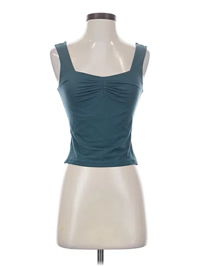 Pre-owned Trendy Queen Tank Top Teal Strapless Neckline Tops