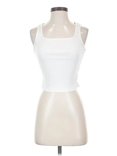 Pre-owned Trendy Queen Tank Top White Halter Neckline Tops