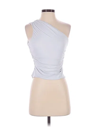 Pre-owned Trendy Queen Tank Top White One Shoulder Neckline Tops