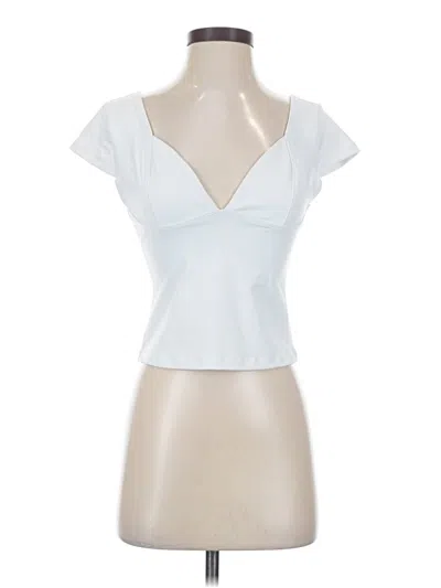 Pre-owned Trendy Queen Tank Top White Plunge Neckline Tops